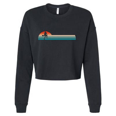 Vintage Retro Pickleball Player Cropped Pullover Crew