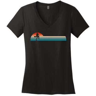 Vintage Retro Pickleball Player Women's V-Neck T-Shirt