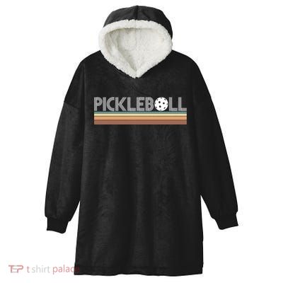 Vintage Retro Pickleball Gift Hooded Wearable Blanket