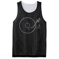 Vinyl Record Player Sketch Drawing Mesh Reversible Basketball Jersey Tank