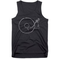 Vinyl Record Player Sketch Drawing Tank Top