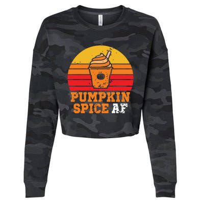 Vintage Retro Pumpkin Spice AF Funny Cream Pumpkin Lover Matching Team Family Ha Cropped Pullover Crew