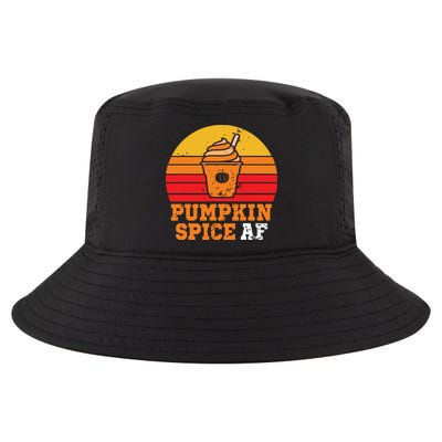 Vintage Retro Pumpkin Spice AF Funny Cream Pumpkin Lover Matching Team Family Ha Cool Comfort Performance Bucket Hat