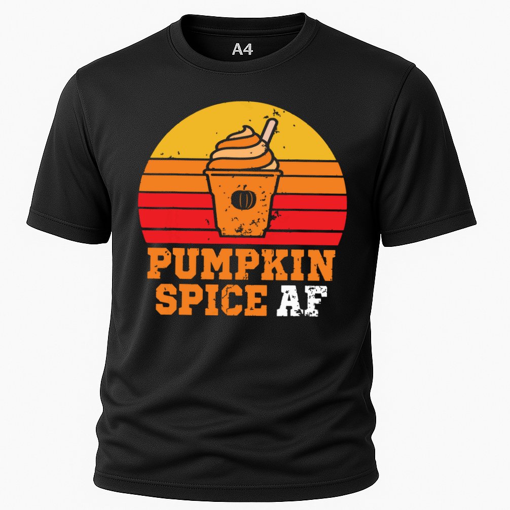 Vintage Retro Pumpkin Spice AF Funny Cream Pumpkin Lover Matching Team Family Ha Cooling Performance Crew T-Shirt