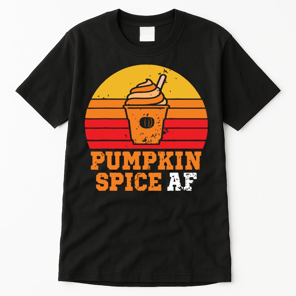 Vintage Retro Pumpkin Spice AF Funny Cream Pumpkin Lover Matching Team Family Ha Tall T-Shirt