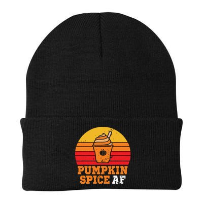 Vintage Retro Pumpkin Spice AF Funny Cream Pumpkin Lover Matching Team Family Ha Beanie