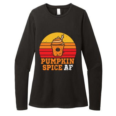 Vintage Retro Pumpkin Spice AF Funny Cream Pumpkin Lover Matching Team Family Ha Womens CVC Long Sleeve Shirt