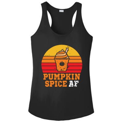 Vintage Retro Pumpkin Spice AF Funny Cream Pumpkin Lover Matching Team Family Ha Ladies PosiCharge Competitor Racerback Tank