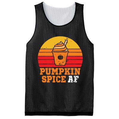 Vintage Retro Pumpkin Spice AF Funny Cream Pumpkin Lover Matching Team Family Ha Mesh Reversible Basketball Jersey Tank