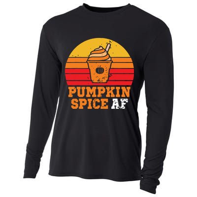 Vintage Retro Pumpkin Spice AF Funny Cream Pumpkin Lover Matching Team Family Ha Cooling Performance Long Sleeve Crew