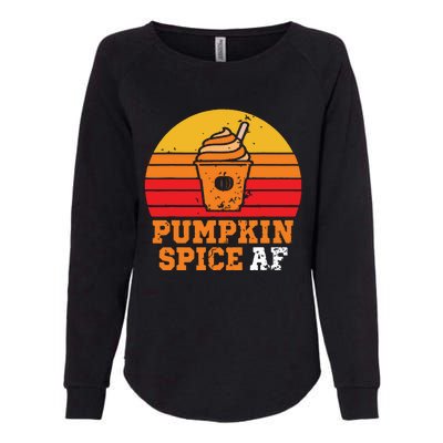 Vintage Retro Pumpkin Spice AF Funny Cream Pumpkin Lover Matching Team Family Ha Womens California Wash Sweatshirt