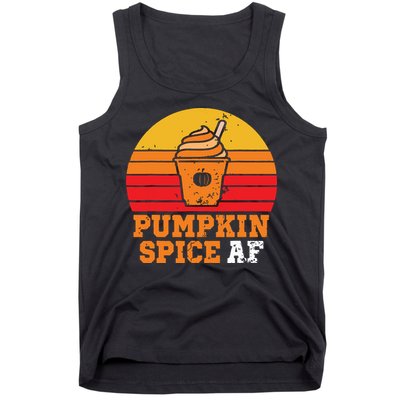 Vintage Retro Pumpkin Spice AF Funny Cream Pumpkin Lover Matching Team Family Ha Tank Top
