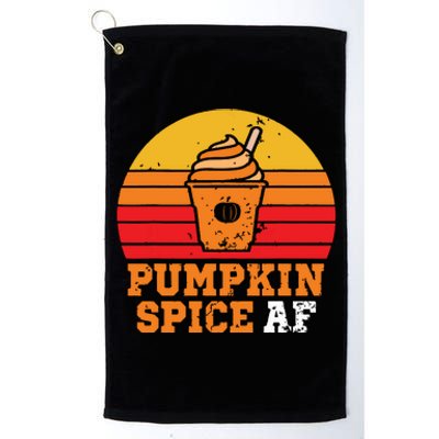 Vintage Retro Pumpkin Spice AF Funny Cream Pumpkin Lover Matching Team Family Ha Platinum Collection Golf Towel