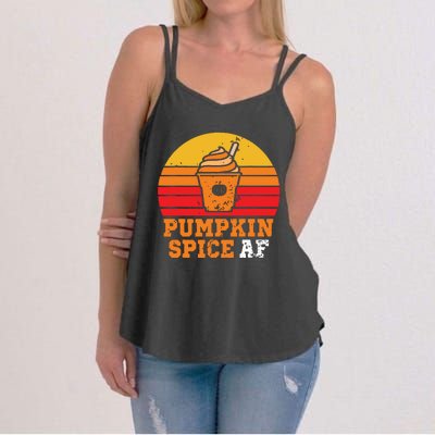 Vintage Retro Pumpkin Spice AF Funny Cream Pumpkin Lover Matching Team Family Ha Women's Strappy Tank