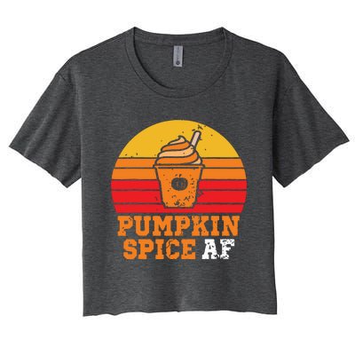 Vintage Retro Pumpkin Spice AF Funny Cream Pumpkin Lover Matching Team Family Ha Women's Crop Top Tee