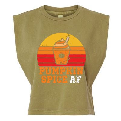 Vintage Retro Pumpkin Spice AF Funny Cream Pumpkin Lover Matching Team Family Ha Garment-Dyed Women's Muscle Tee