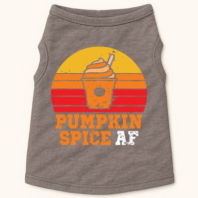 Vintage Retro Pumpkin Spice AF Funny Cream Pumpkin Lover Matching Team Family Ha Doggie Tank