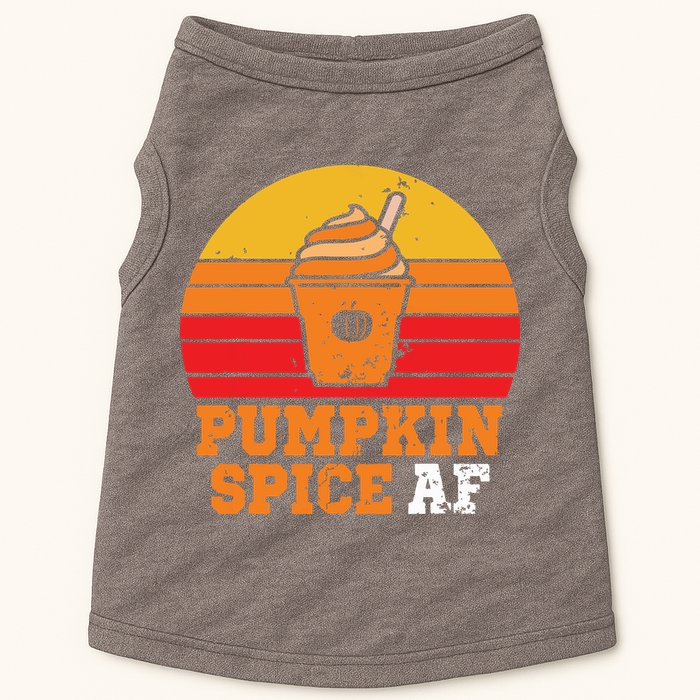 Vintage Retro Pumpkin Spice AF Funny Cream Pumpkin Lover Matching Team Family Ha Doggie Tank