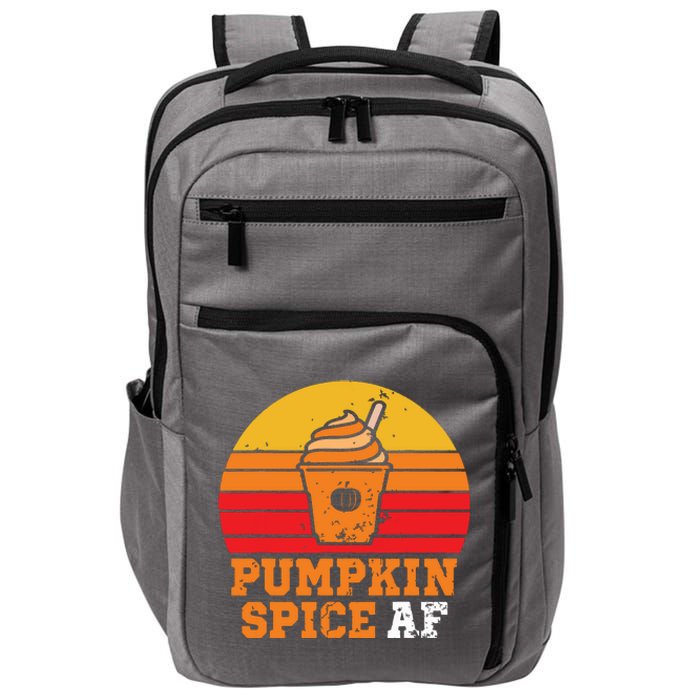 Vintage Retro Pumpkin Spice AF Funny Cream Pumpkin Lover Matching Team Family Ha Impact Tech Backpack