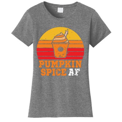 Vintage Retro Pumpkin Spice AF Funny Cream Pumpkin Lover Matching Team Family Ha Women's T-Shirt