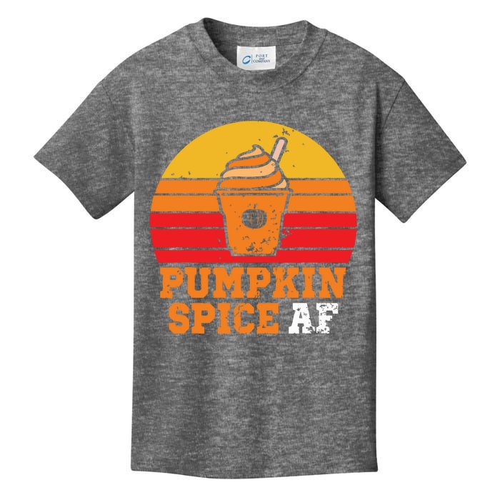 Vintage Retro Pumpkin Spice AF Funny Cream Pumpkin Lover Matching Team Family Ha Kids T-Shirt