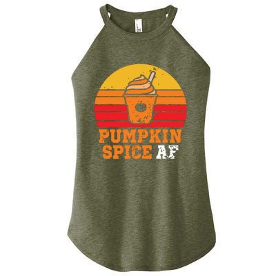 Vintage Retro Pumpkin Spice AF Funny Cream Pumpkin Lover Matching Team Family Ha Women's Perfect Tri Rocker Tank