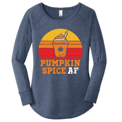 Vintage Retro Pumpkin Spice AF Funny Cream Pumpkin Lover Matching Team Family Ha Women's Perfect Tri Tunic Long Sleeve Shirt