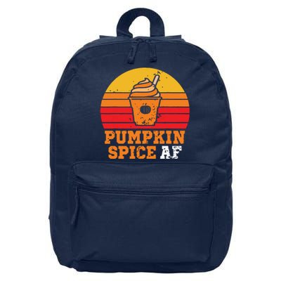 Vintage Retro Pumpkin Spice AF Funny Cream Pumpkin Lover Matching Team Family Ha 16 in Basic Backpack