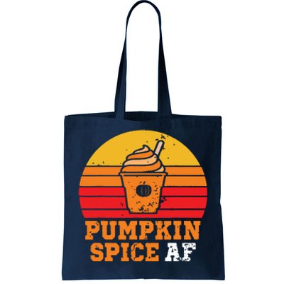 Vintage Retro Pumpkin Spice AF Funny Cream Pumpkin Lover Matching Team Family Ha Tote Bag