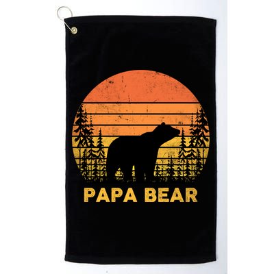 Vintage Retro Papa Bear Distressed Graphic Cute Gift Golf Towel