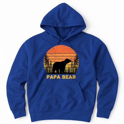 Vintage Retro Papa Bear Distressed Graphic Cute Gift Hoodie