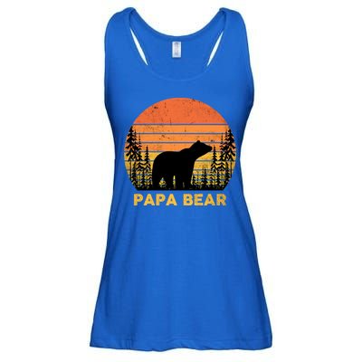 Vintage Retro Papa Bear Distressed Graphic Cute Gift Ladies Essential Flowy Tank