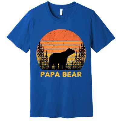 Vintage Retro Papa Bear Distressed Graphic Cute Gift Premium T-Shirt