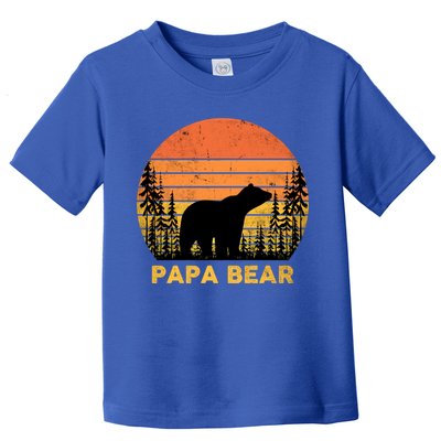 Vintage Retro Papa Bear Distressed Graphic Cute Gift Toddler T-Shirt