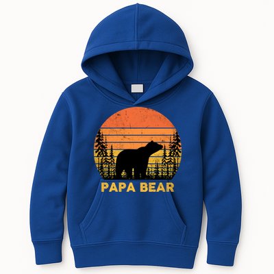 Vintage Retro Papa Bear Distressed Graphic Cute Gift Kids Hoodie