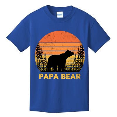 Vintage Retro Papa Bear Distressed Graphic Cute Gift Kids T-Shirt