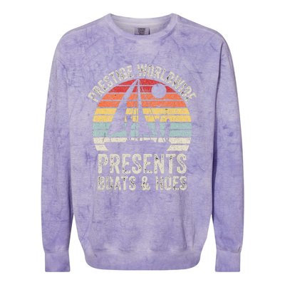 Vintage Retro Prestige Worldwide Presents Boats And Hoes Colorblast Crewneck Sweatshirt