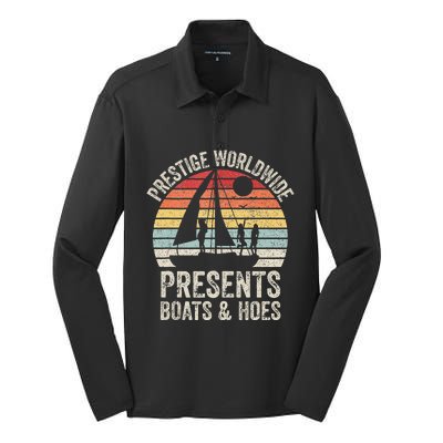 Vintage Retro Prestige Worldwide Presents Boats And Hoes Silk Touch Performance Long Sleeve Polo