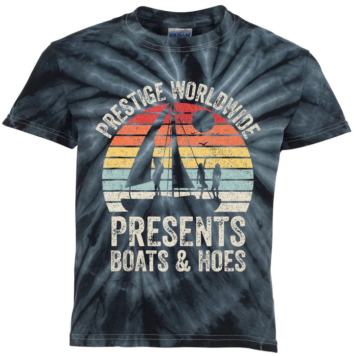 Vintage Retro Prestige Worldwide Presents Boats And Hoes Kids Tie-Dye T-Shirt