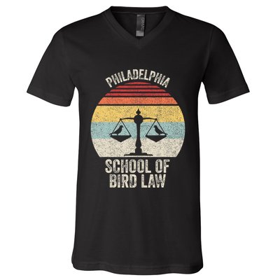 Vintage Retro Philadelphia School Of Bird Law V-Neck T-Shirt