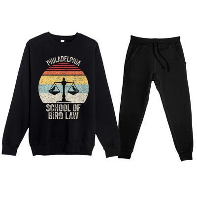 Vintage Retro Philadelphia School Of Bird Law Premium Crewneck Sweatsuit Set