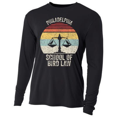 Vintage Retro Philadelphia School Of Bird Law Cooling Performance Long Sleeve Crew