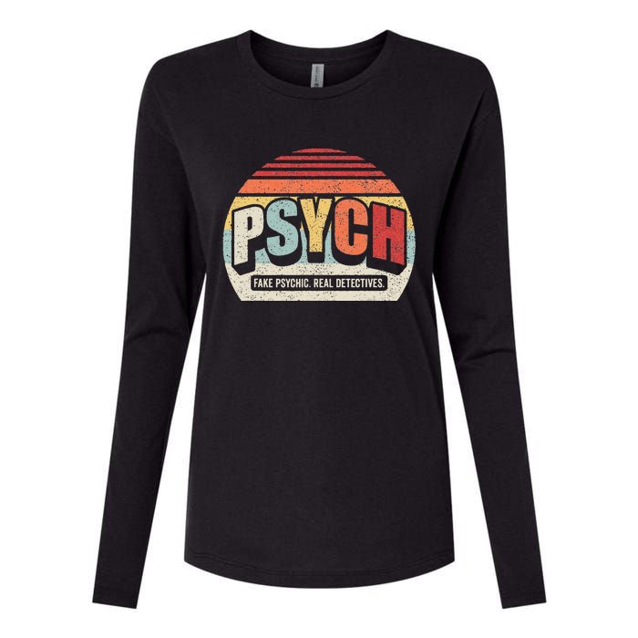 Vintage Retro Psych Fake Psychic. Real Detectives Womens Cotton Relaxed Long Sleeve T-Shirt