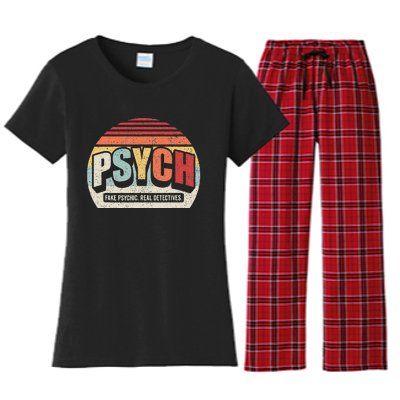 Vintage Retro Psych Fake Psychic. Real Detectives Women's Flannel Pajama Set