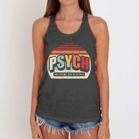 Vintage Retro Psych Fake Psychic. Real Detectives Women's Knotted Racerback Tank