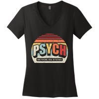 Vintage Retro Psych Fake Psychic. Real Detectives Women's V-Neck T-Shirt