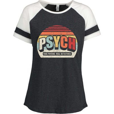 Vintage Retro Psych Fake Psychic. Real Detectives Enza Ladies Jersey Colorblock Tee