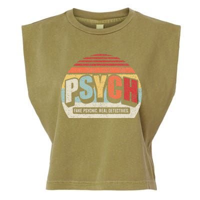 Vintage Retro Psych Fake Psychic. Real Detectives Garment-Dyed Women's Muscle Tee