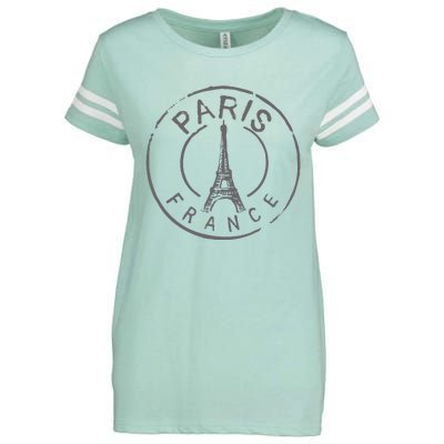 Vintage Retro Paris France Eiffel Tower Love Enza Ladies Jersey Football T-Shirt