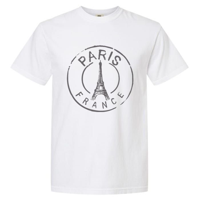 Vintage Retro Paris France Eiffel Tower Love Garment-Dyed Heavyweight T-Shirt